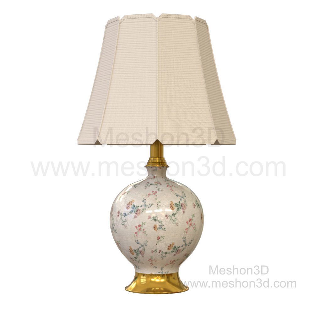 Meshon 3D | Floral Porcelain Classic Table Lamp